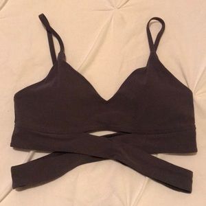 Gray lululemon Criss cross sports bra size 6